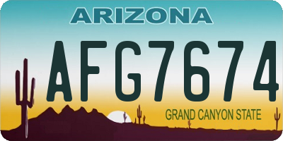 AZ license plate AFG7674