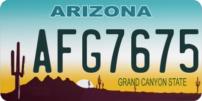 AZ license plate AFG7675