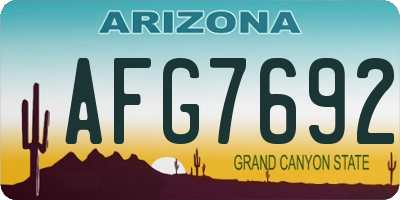 AZ license plate AFG7692