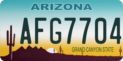 AZ license plate AFG7704