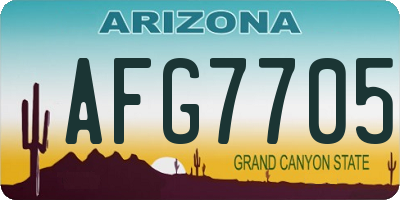 AZ license plate AFG7705