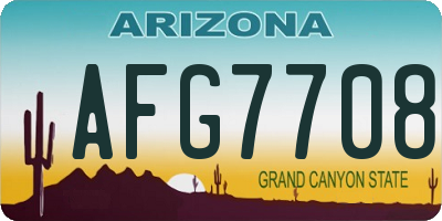 AZ license plate AFG7708