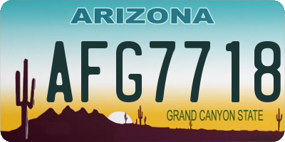 AZ license plate AFG7718