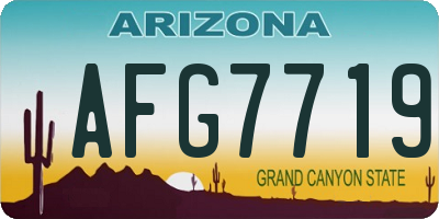 AZ license plate AFG7719