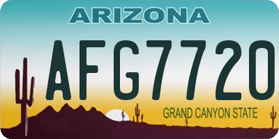 AZ license plate AFG7720