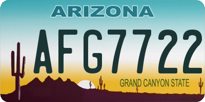 AZ license plate AFG7722