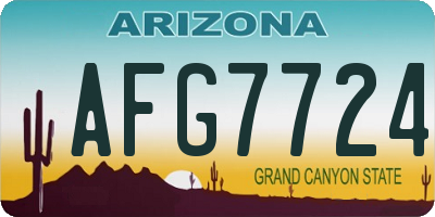 AZ license plate AFG7724