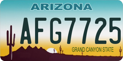 AZ license plate AFG7725