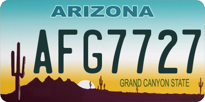 AZ license plate AFG7727