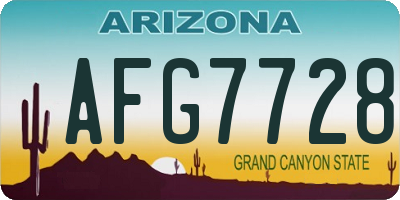 AZ license plate AFG7728