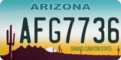 AZ license plate AFG7736