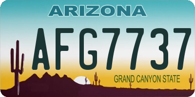 AZ license plate AFG7737