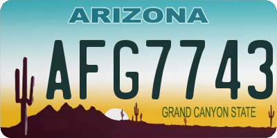 AZ license plate AFG7743