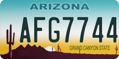 AZ license plate AFG7744