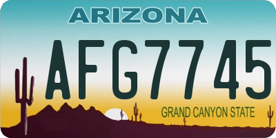 AZ license plate AFG7745