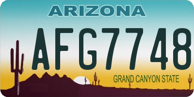 AZ license plate AFG7748