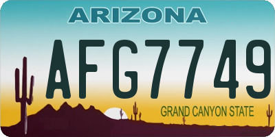 AZ license plate AFG7749