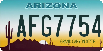 AZ license plate AFG7754