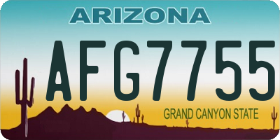 AZ license plate AFG7755