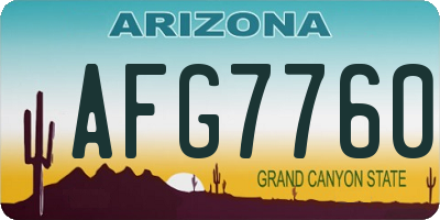 AZ license plate AFG7760