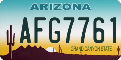 AZ license plate AFG7761