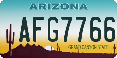 AZ license plate AFG7766