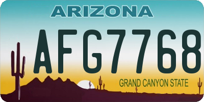 AZ license plate AFG7768