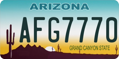 AZ license plate AFG7770