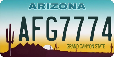 AZ license plate AFG7774