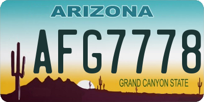 AZ license plate AFG7778