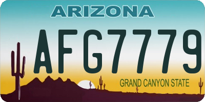 AZ license plate AFG7779