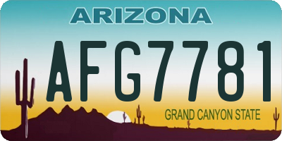 AZ license plate AFG7781