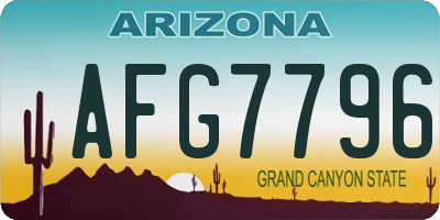 AZ license plate AFG7796