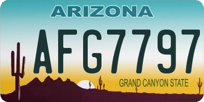 AZ license plate AFG7797