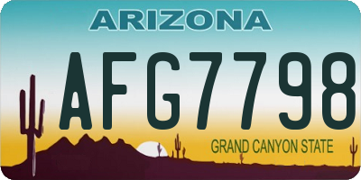 AZ license plate AFG7798