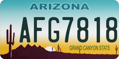 AZ license plate AFG7818