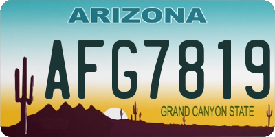 AZ license plate AFG7819