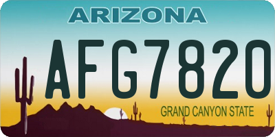 AZ license plate AFG7820