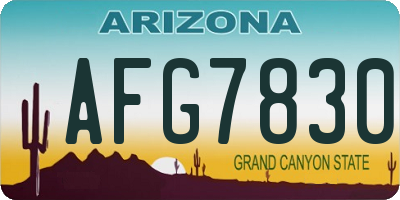 AZ license plate AFG7830