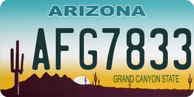 AZ license plate AFG7833