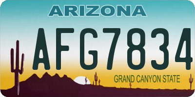 AZ license plate AFG7834
