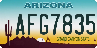 AZ license plate AFG7835