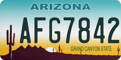 AZ license plate AFG7842