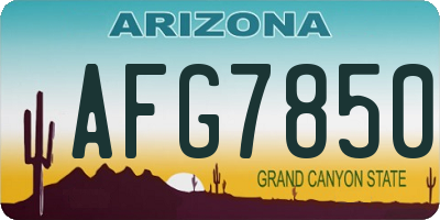 AZ license plate AFG7850