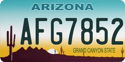 AZ license plate AFG7852
