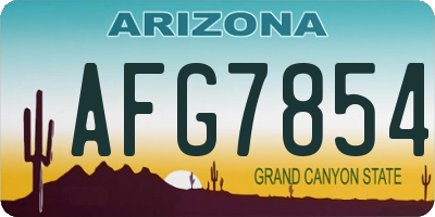 AZ license plate AFG7854