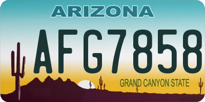 AZ license plate AFG7858