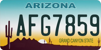 AZ license plate AFG7859