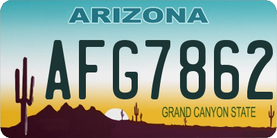 AZ license plate AFG7862