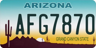 AZ license plate AFG7870